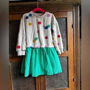 Mini Boden Sweatshirt Woven Mix Dress